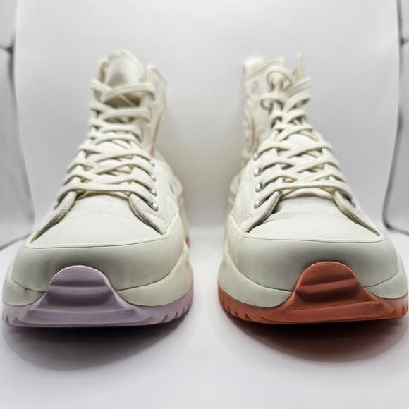 Converse Run Star Hike Platform Hi Embroidered Floral Egret Womens 10.5 Sneakers - Picture 3 of 11